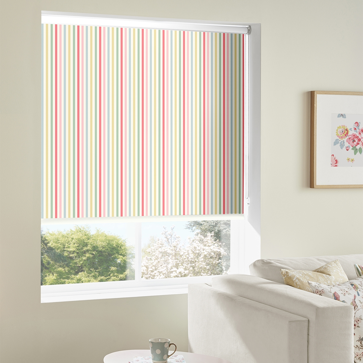 Product photograph of Cath Kidston Mid Stripe Candy Roller Blind from Choice Furniture Superstore.